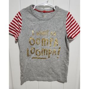 Mini Boden Roald Dahl I want an Oompa Loompa shirt child 5 6 Christmas holiday